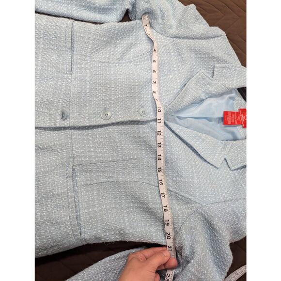 Gorgeous pristine light blue Oscar de la Renta women's tweed jacket size 14 - Picture 5 of 7